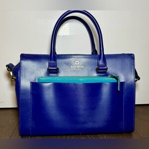Kate Spade Blue Satchel Leather Bag